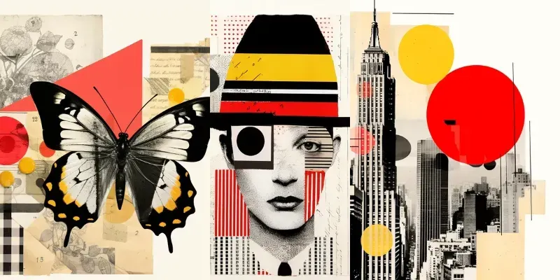 Artistic Abstract Mixed Media Collages generated by undefined