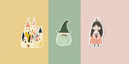 Pastel Childrens Book Fairytale Stickers generated by midjourney