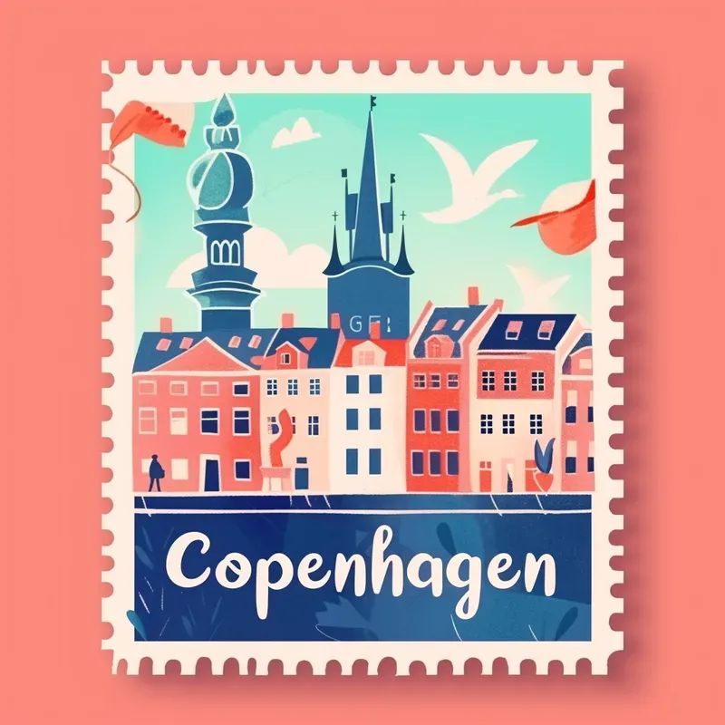 Pastel Travel Postage Stamps