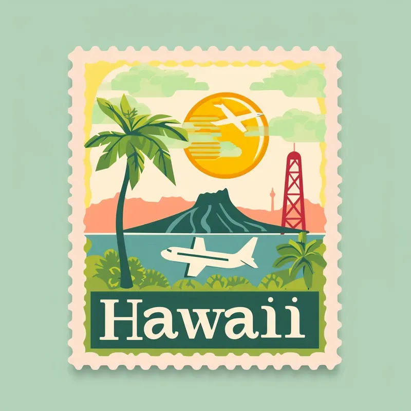 Pastel Travel Postage Stamps