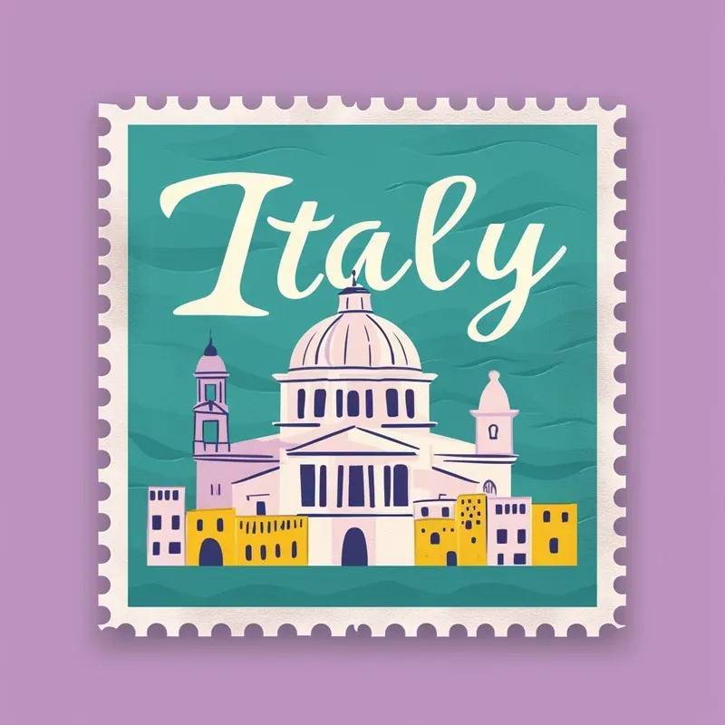 Pastel Travel Postage Stamps