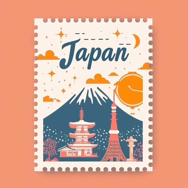 Pastel Travel Postage Stamps