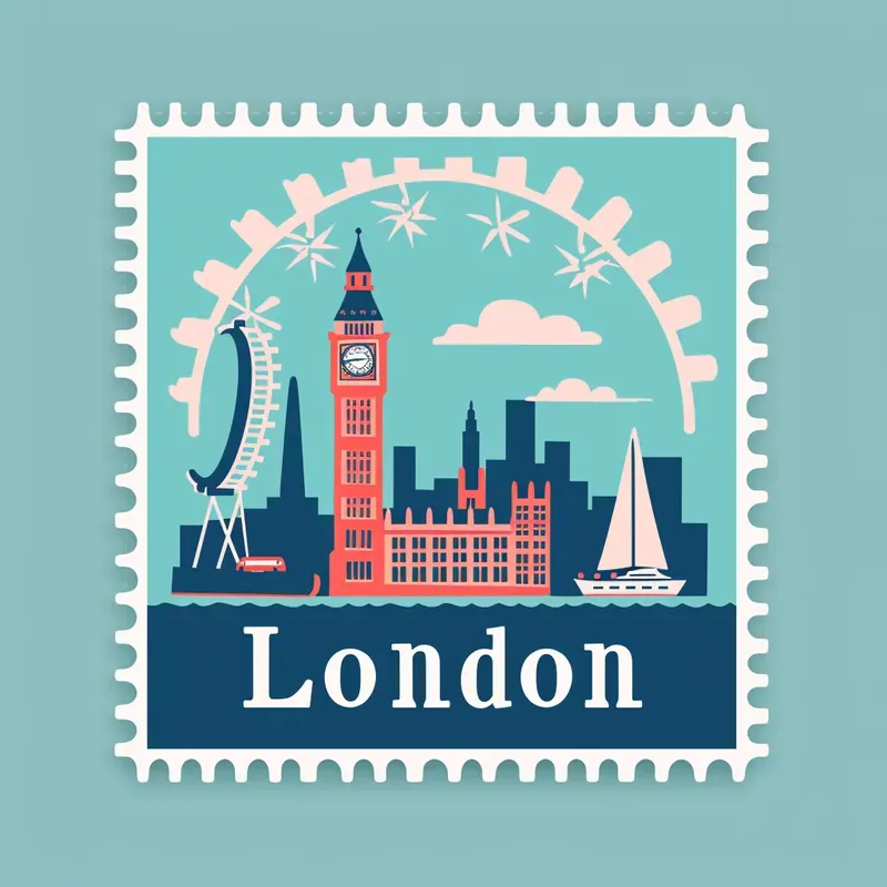 Pastel Travel Postage Stamps
