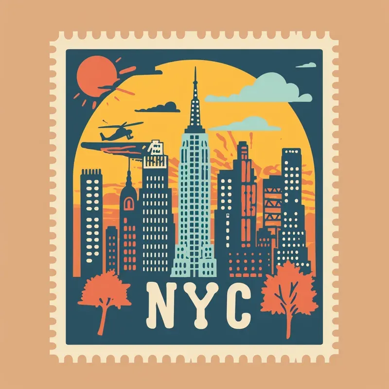 Pastel Travel Postage Stamps