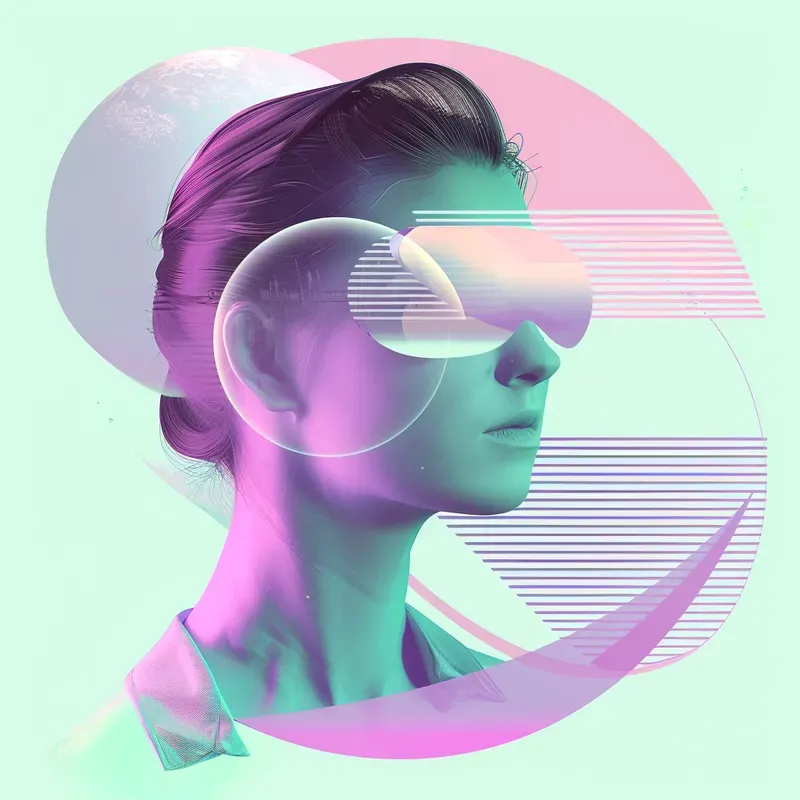 Vaporwave Retro Futurism Y2k Cover Art
