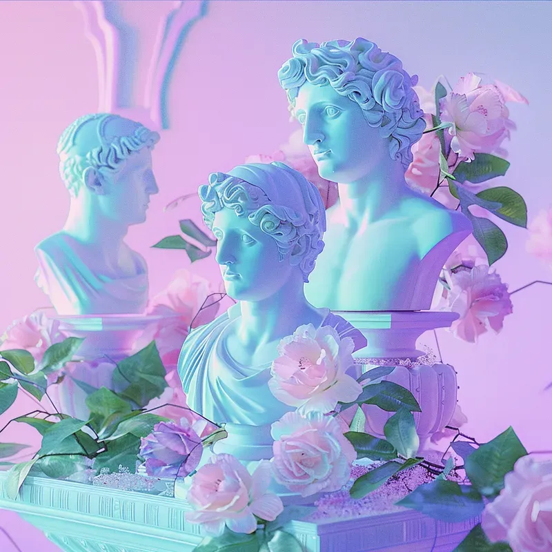 Vaporwave Retro Futurism Y2k Cover Art