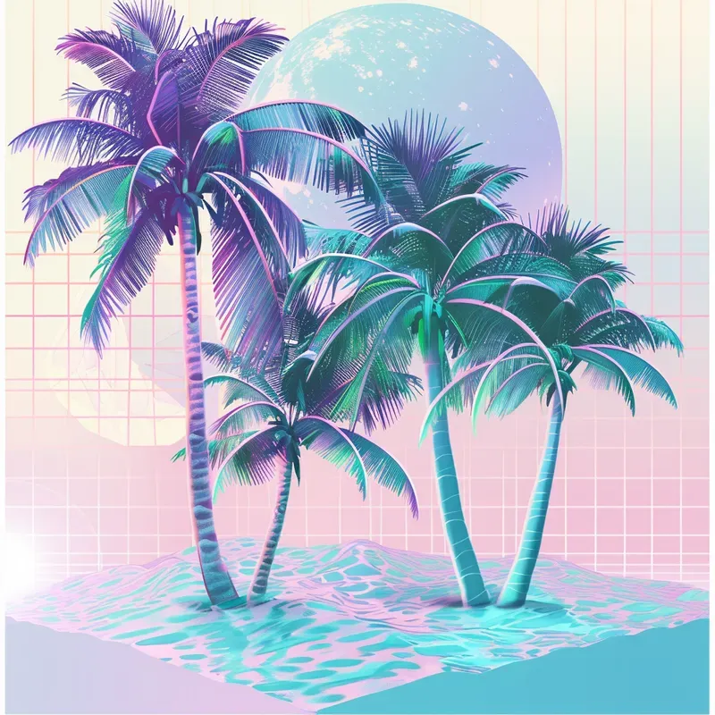 Vaporwave Retro Futurism Y2k Cover Art