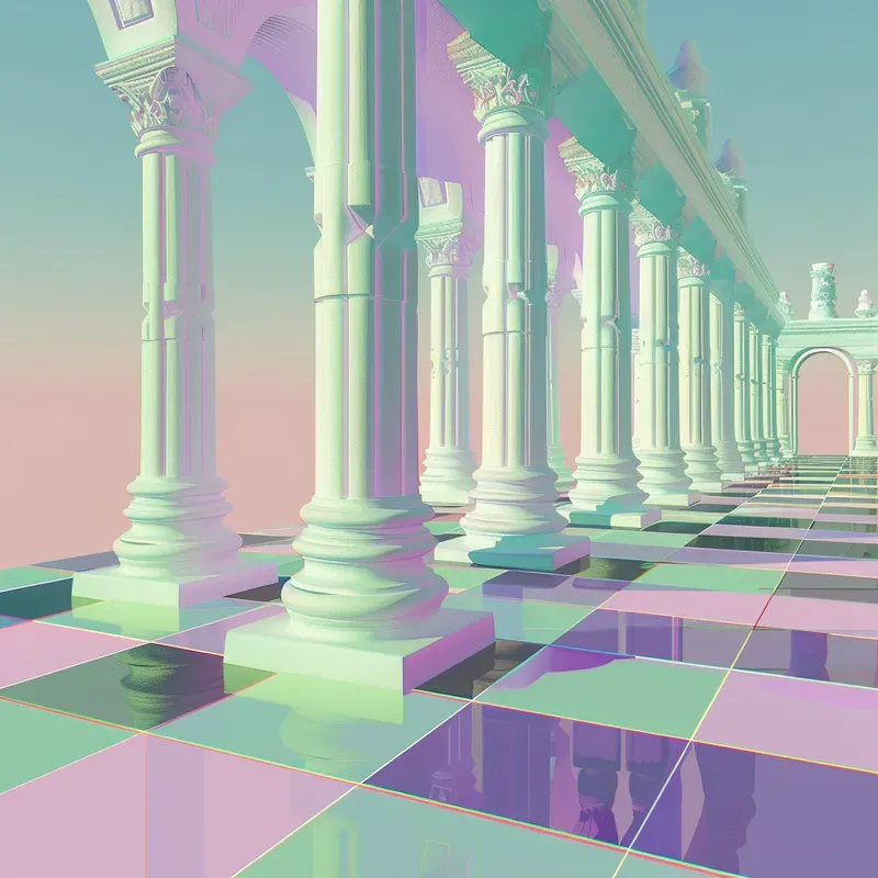 Vaporwave Retro Futurism Y2k Cover Art