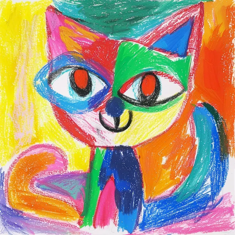 Colorful Crayon Scribble Kids Drawings