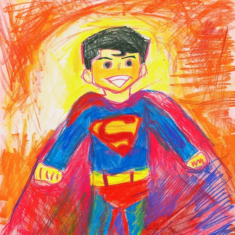 Colorful Crayon Scribble Kids Drawings