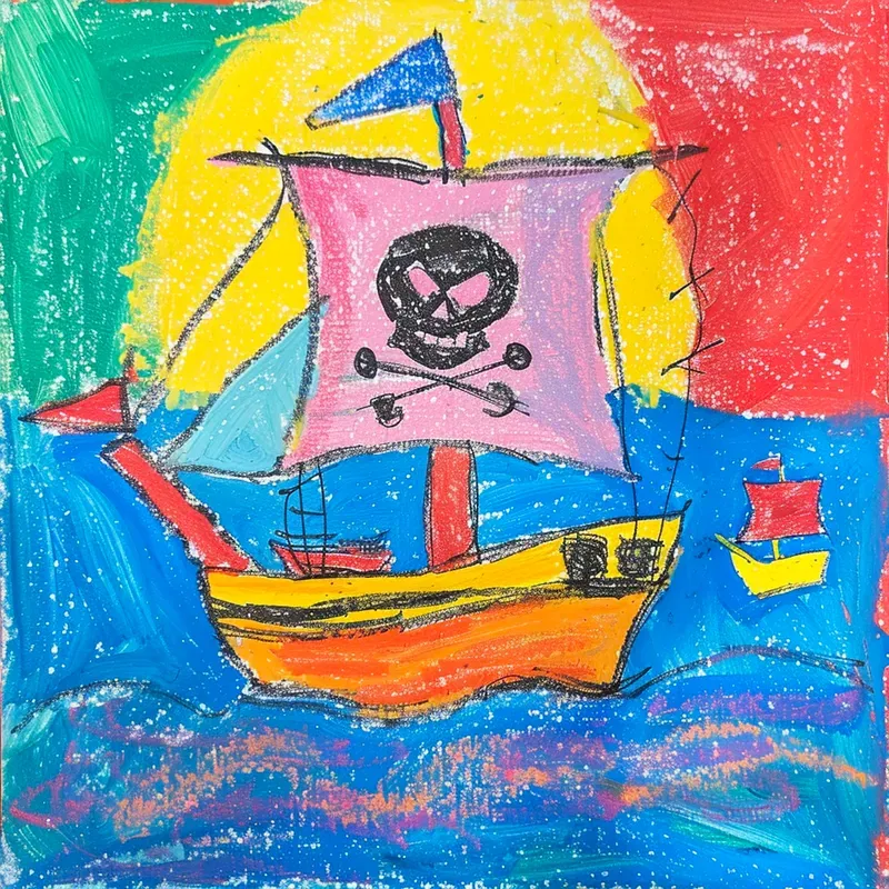 Colorful Crayon Scribble Kids Drawings