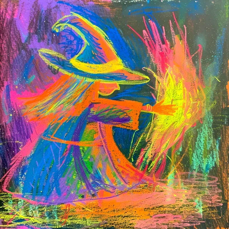 Colorful Crayon Scribble Kids Drawings