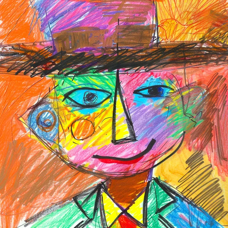 Colorful Crayon Scribble Kids Drawings