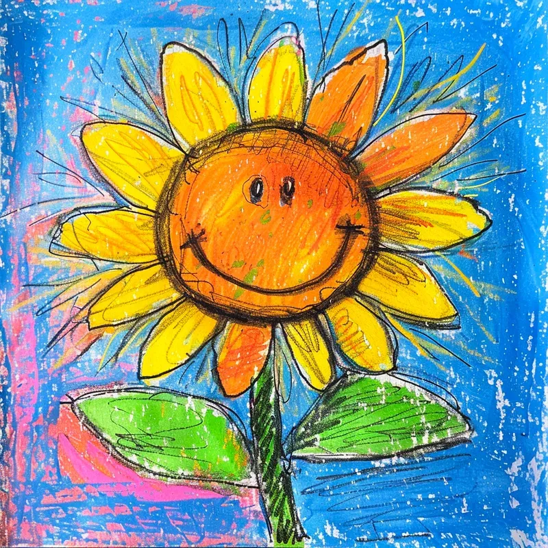 Colorful Crayon Scribble Kids Drawings