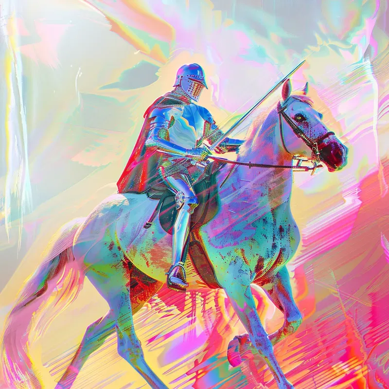 Shiny Vibrant Neon Abstract Cover Art