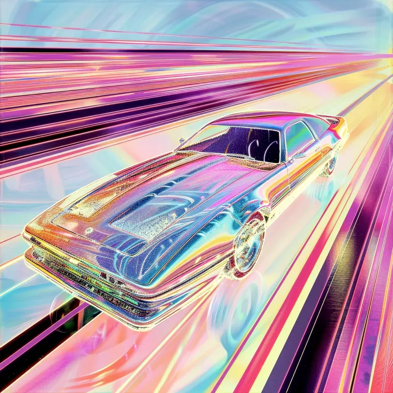 Shiny Vibrant Neon Abstract Cover Art