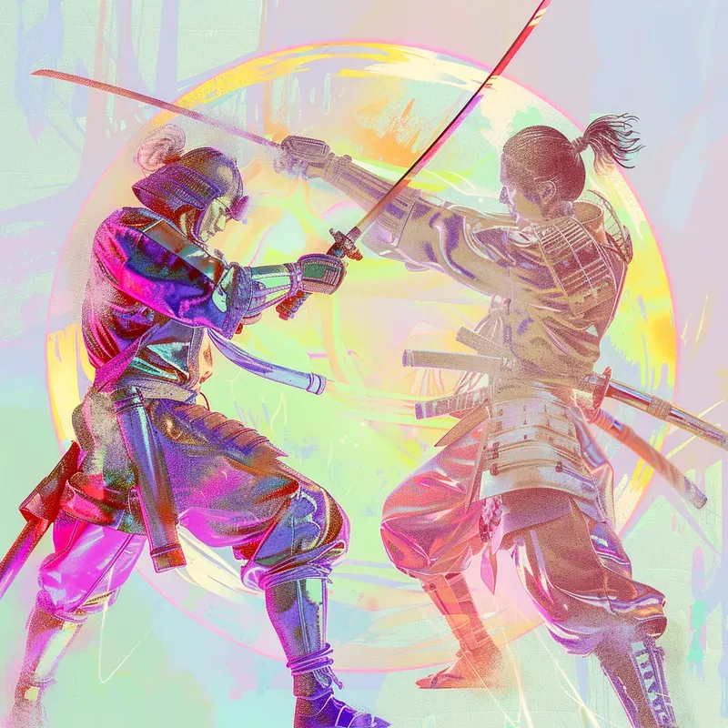 Shiny Vibrant Neon Abstract Cover Art