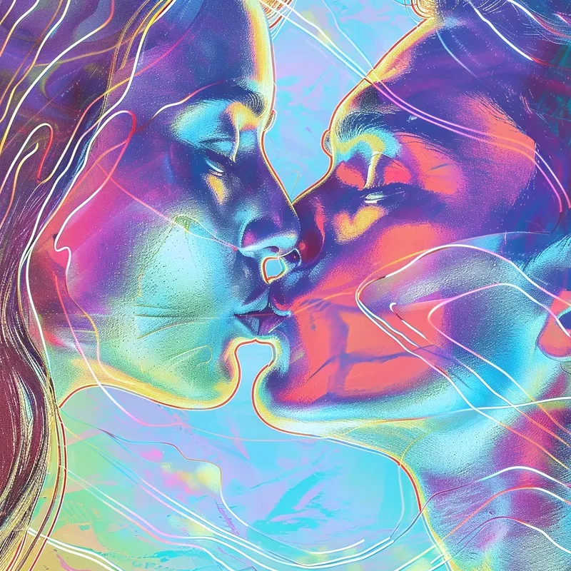 Shiny Vibrant Neon Abstract Cover Art