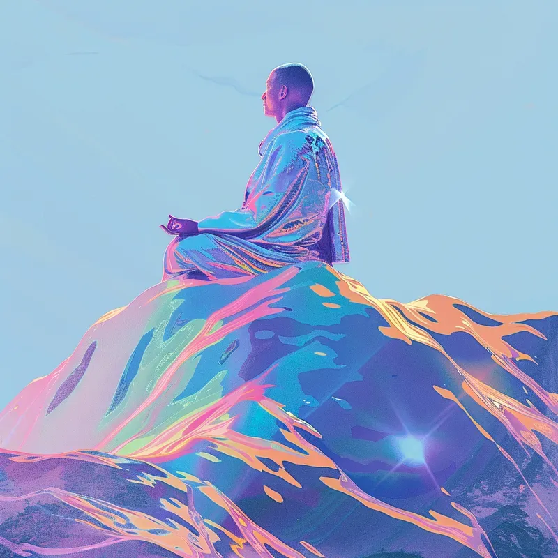 Shiny Vibrant Neon Abstract Cover Art