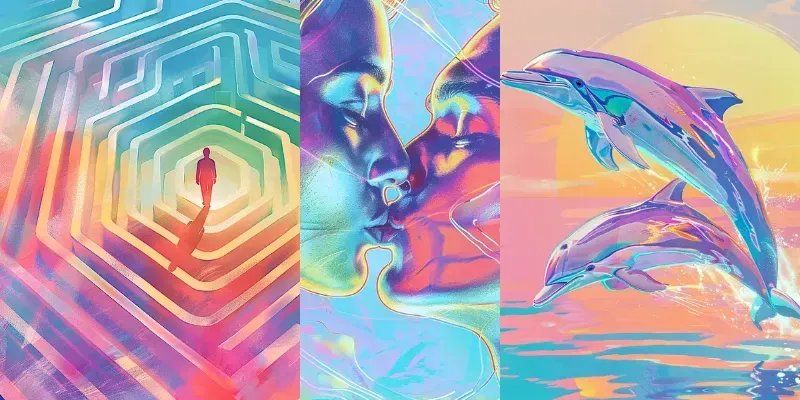 Shiny Vibrant Neon Abstract Cover Art generated by undefined