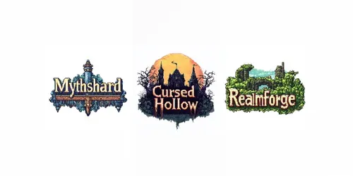 Pixel Art Game Title Logos generated by midjourney