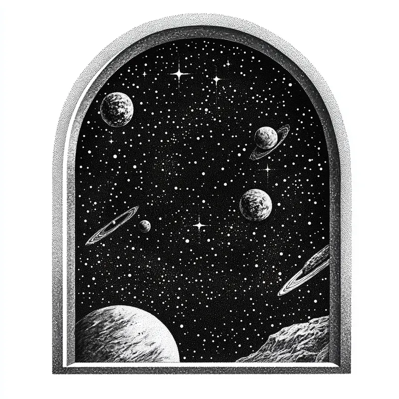 Grainy Pencil Monochrome Dotwork Art