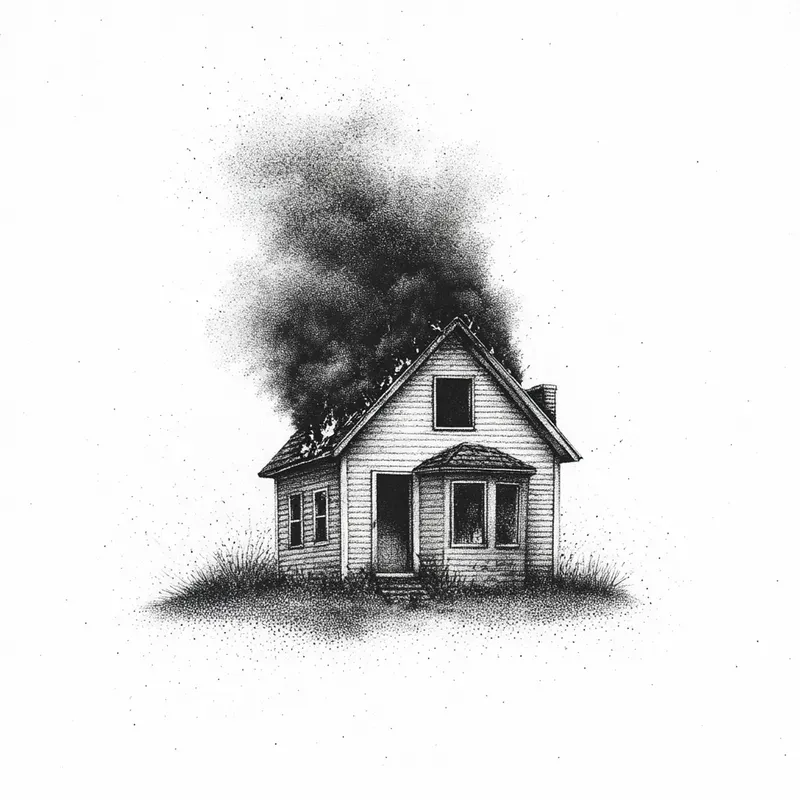 Grainy Pencil Monochrome Dotwork Art