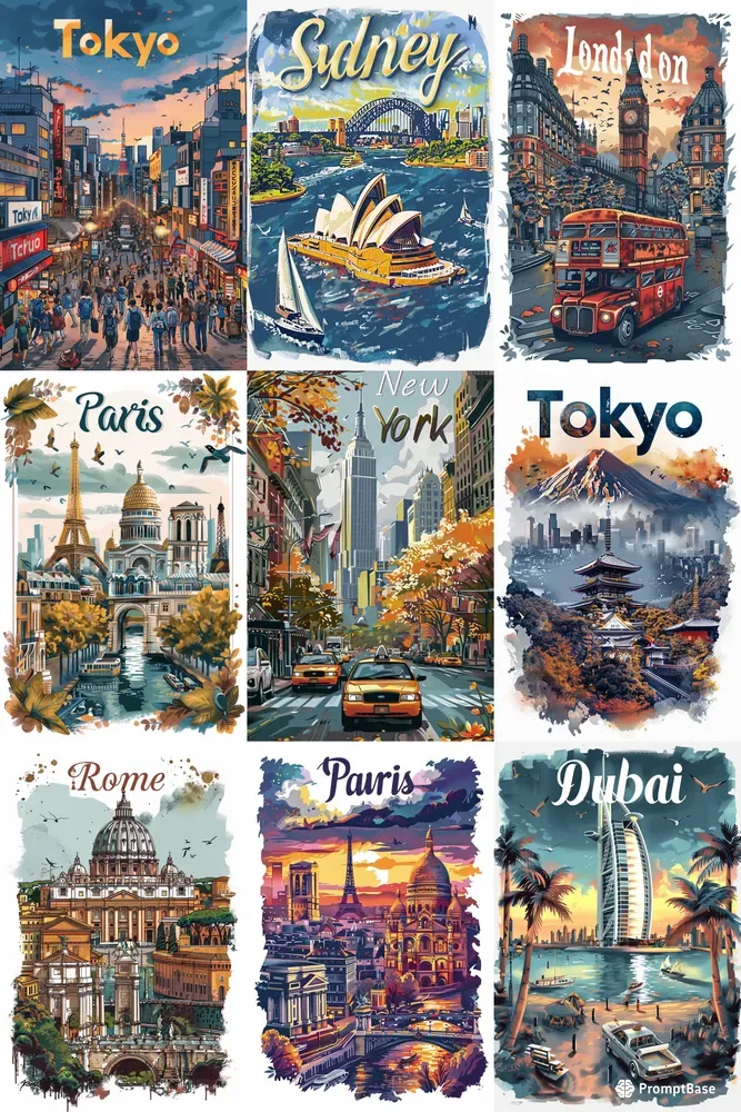 Travel Postcards In Steve Mccurry Style