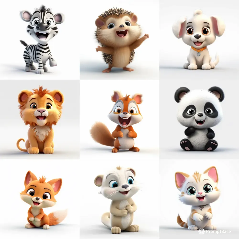 3D Cartoon Style Animals