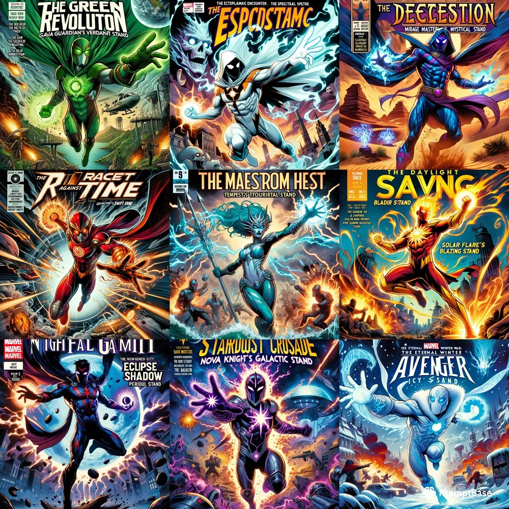 Color Vibrant Heroes Comic Book Covers