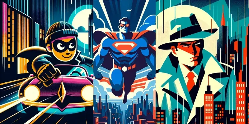 Flat Design Action Posters generated by undefined