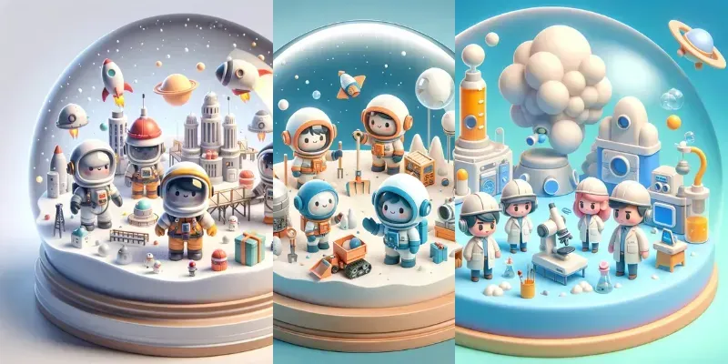 3D Miniature Workers generated by undefined