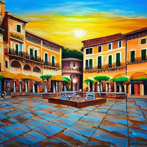 Abstract Italian Piazza