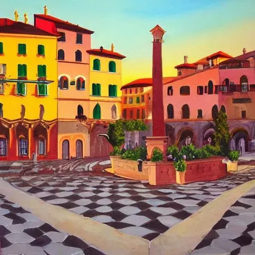 Abstract Italian Piazza