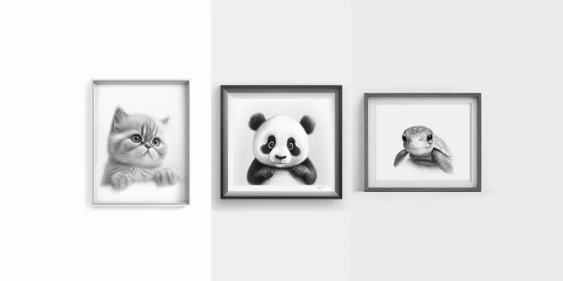 Graphite Sketches Of Animals generated by undefined