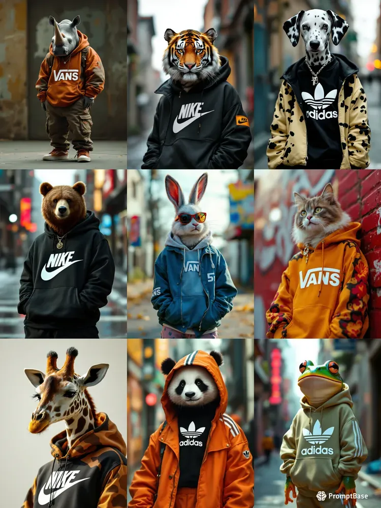 Cool Retro Streetwear Animals