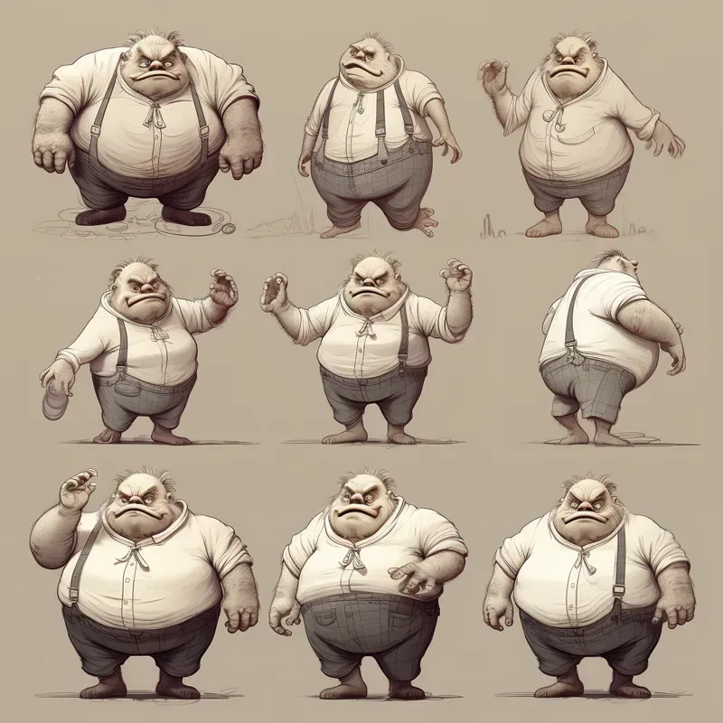 1920s Style Character Design Sheets