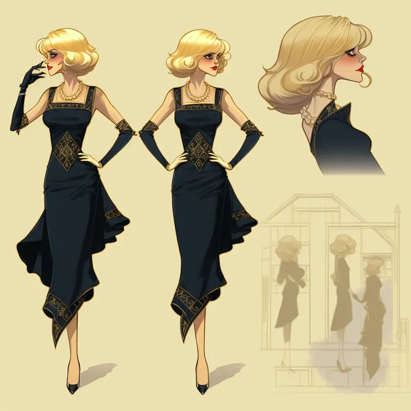 1920s Style Character Design Sheets