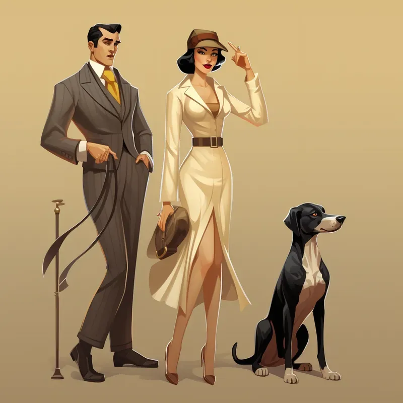 1920s Style Character Design Sheets