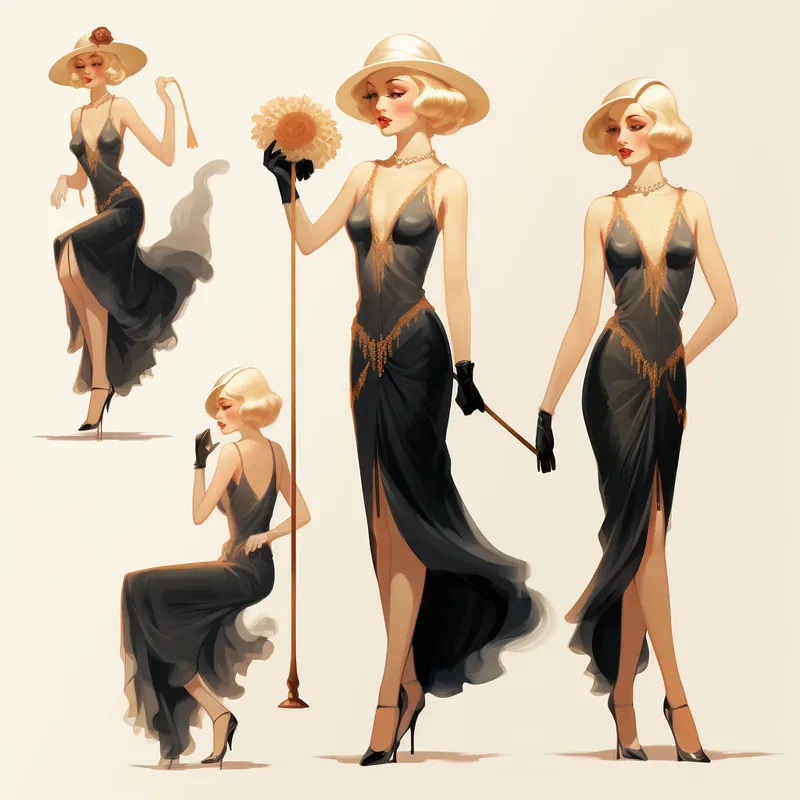 1920s Style Character Design Sheets