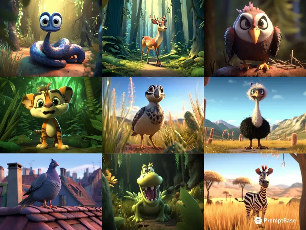 Pixar Style Animals