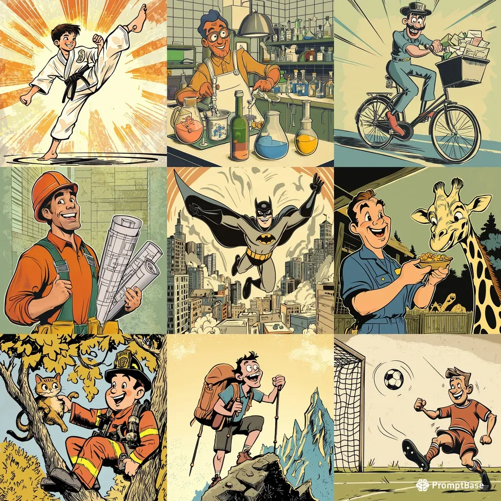Classic Newspaper Comic Art Style