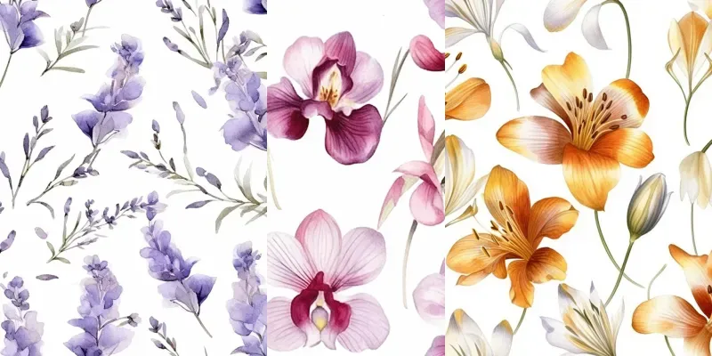 Watercolor Flower Patterns generated by undefined