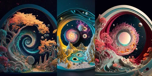 Diorama Galaxies generated by midjourney