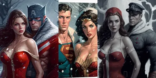 Superhero Couple Match Making generated by midjourney