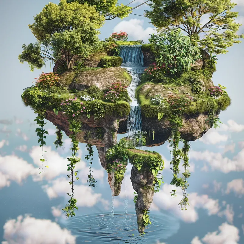 3D Floating Island Oases