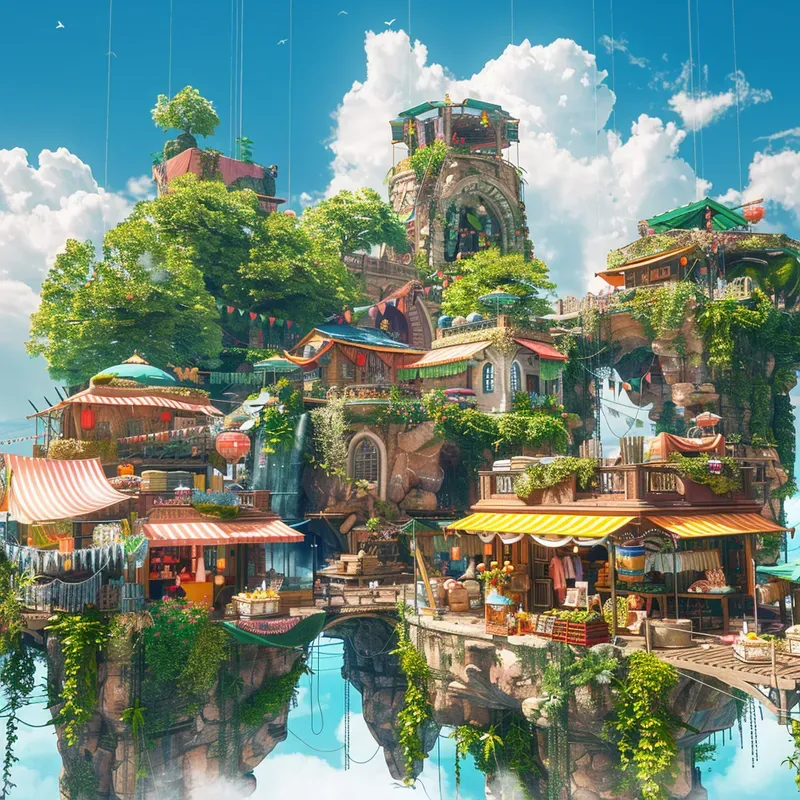 3D Floating Island Oases