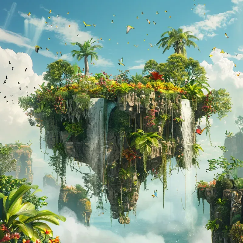 3D Floating Island Oases