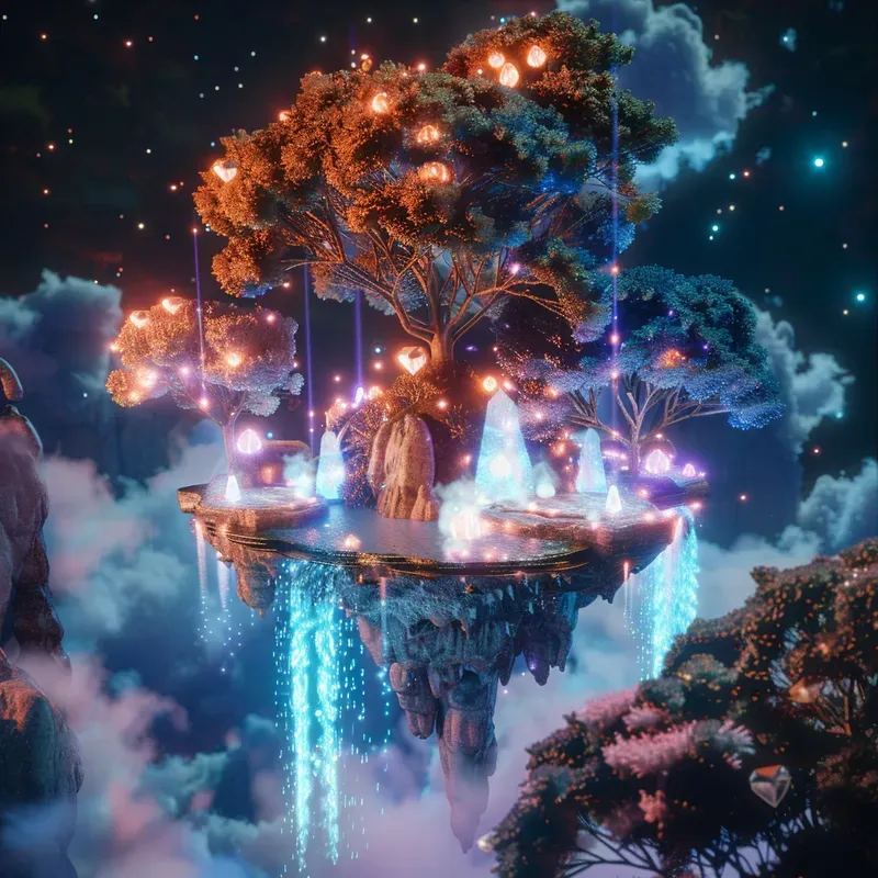 3D Floating Island Oases