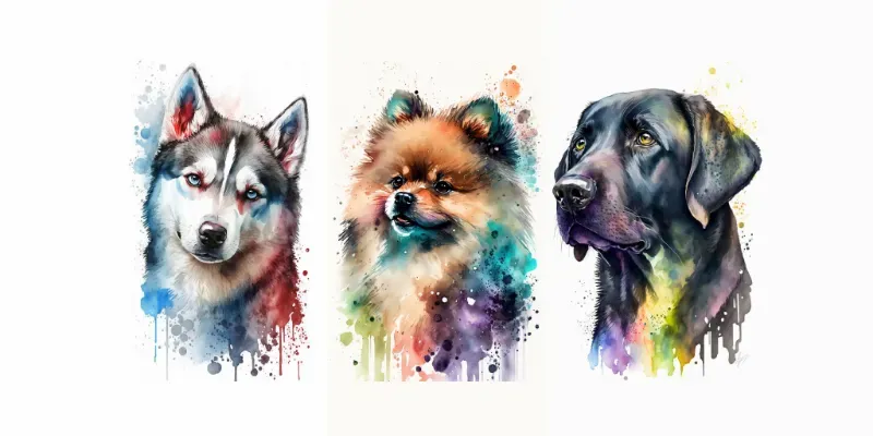 Colorful Puppies generated by undefined